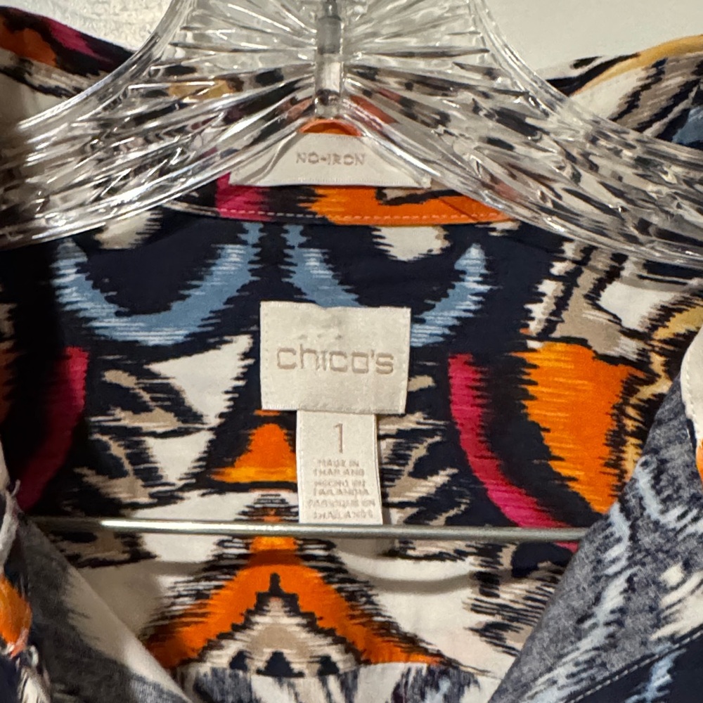 Chico's Multicolor Patterned Button Down Shirt - image 2